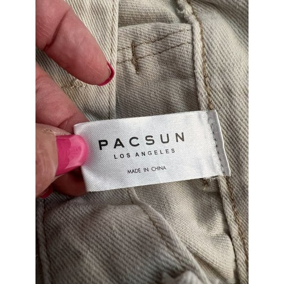 pacsun jeans Women size 28 Tan Baggy Cargo Excellent 100% Cotton - Picture 7 of 8
